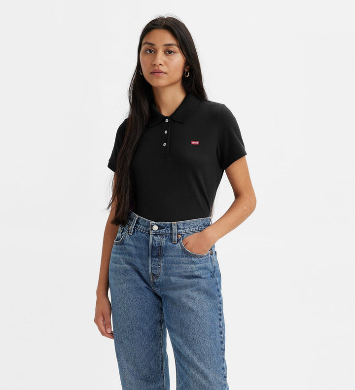 Levi's WOMEN'S SLIM POLO SHIRT - CAVIAR - Sun Diego Boardshop