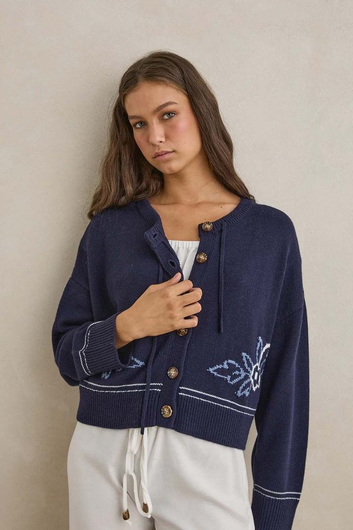 Rhythm Ravello Knit Cardigan - Navy - Sun Diego Boardshop