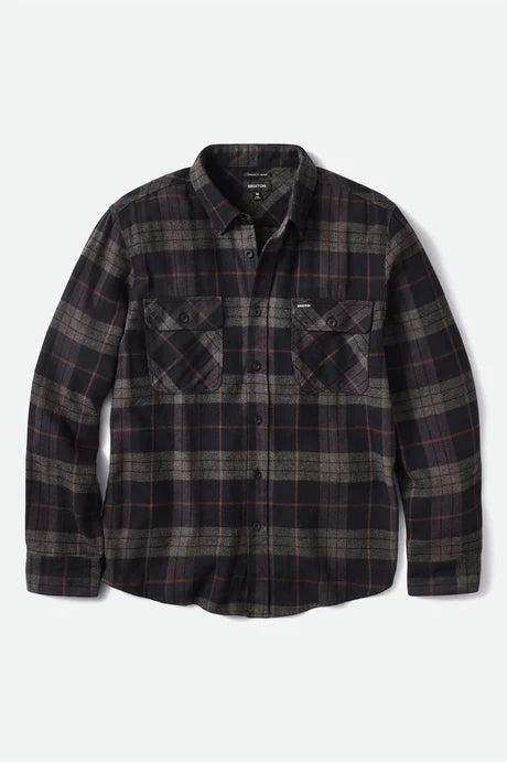 Brixton  BOWERY FLANNEL - Black Charcoal Off White - Sun Diego Boardshop