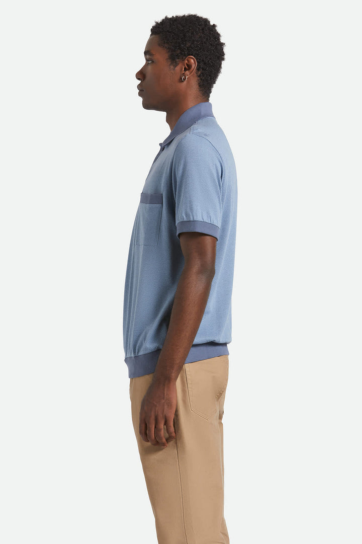 Brixton Weekend Herringbone Polo - Borrow Blue/Berring Sea - Sun Diego Boardshop