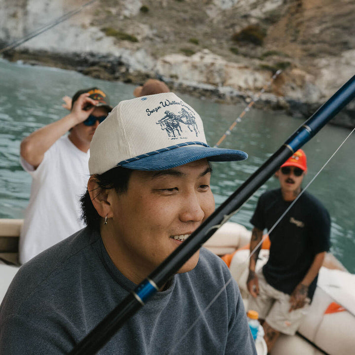 Seager Los Rios Corduroy Snapback - Cream/Blue - Sun Diego Boardshop