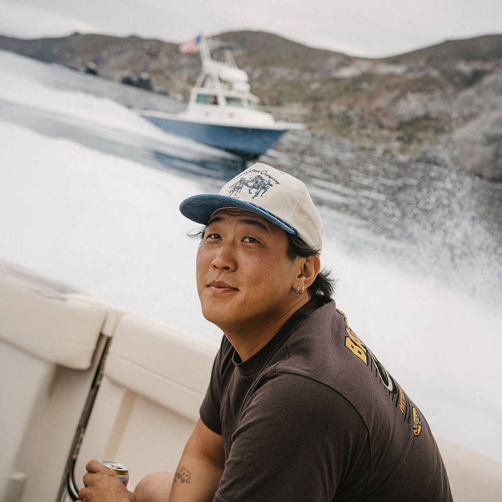 Seager Los Rios Corduroy Snapback - Cream/Blue - Sun Diego Boardshop