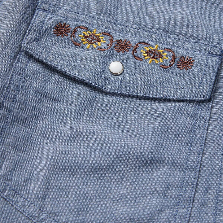 Seager Whippersnapper Short Sleeve Shirt - Light Wash Chambray - Sun Diego Boardshop