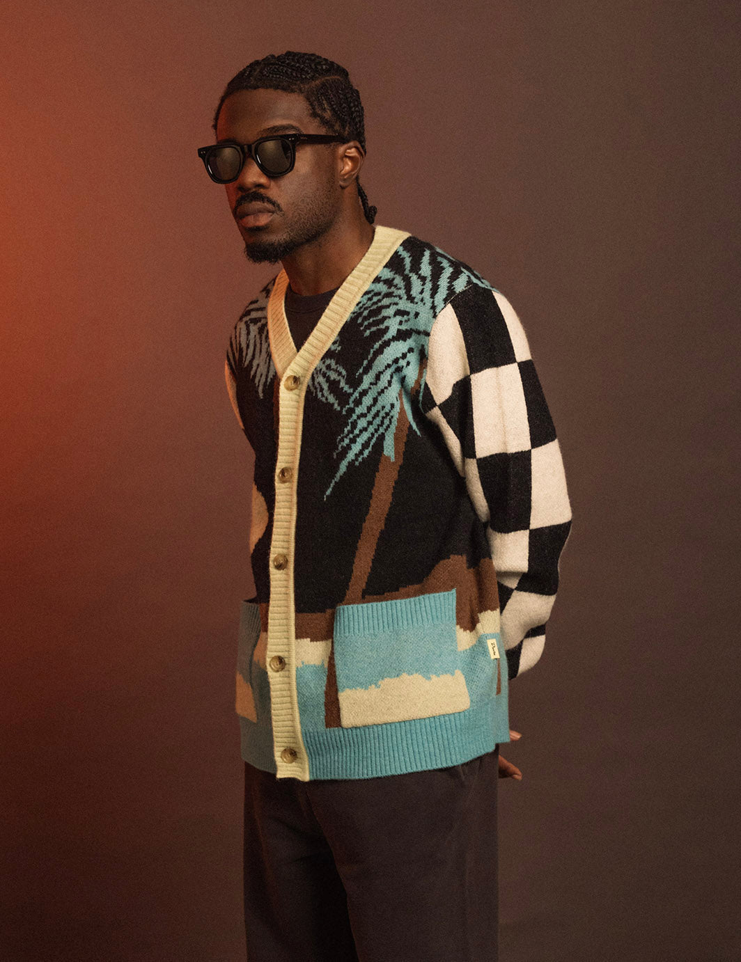 Duvin Tropical Cardigan - BLACK | Sun Diego Boardshops