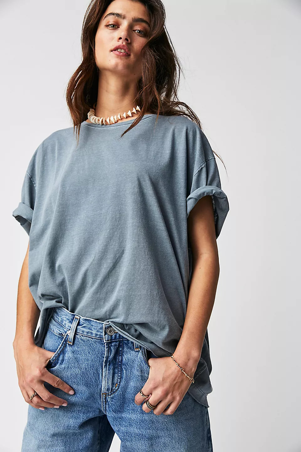 (取寄) フリーピープル レディース ニーナ ティー Free People women Nina Tee Blue Mirage Free People We The Free Nina Tee - BLUE MIRAGE – Sun Diego
