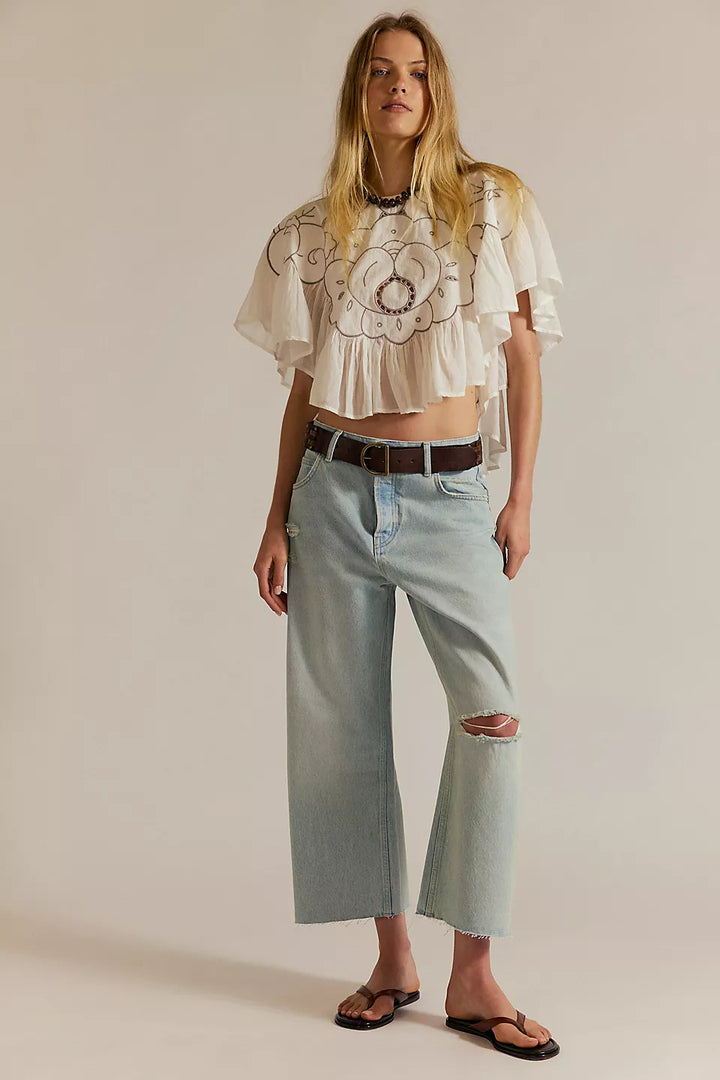 Free People We The Free Deep Trance Dropped Boyfriend Jeans - Bleached Out - Sun Diego Boardshop
