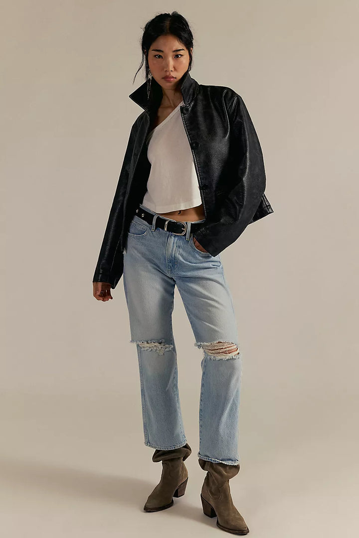 Free People We The Free Hera Vegan Leather Jacket - Black - Sun Diego Boardshop