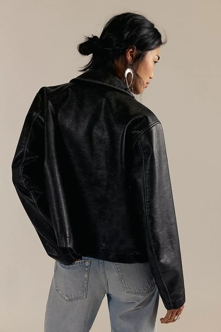 Free People We The Free Hera Vegan Leather Jacket - Black - Sun Diego Boardshop