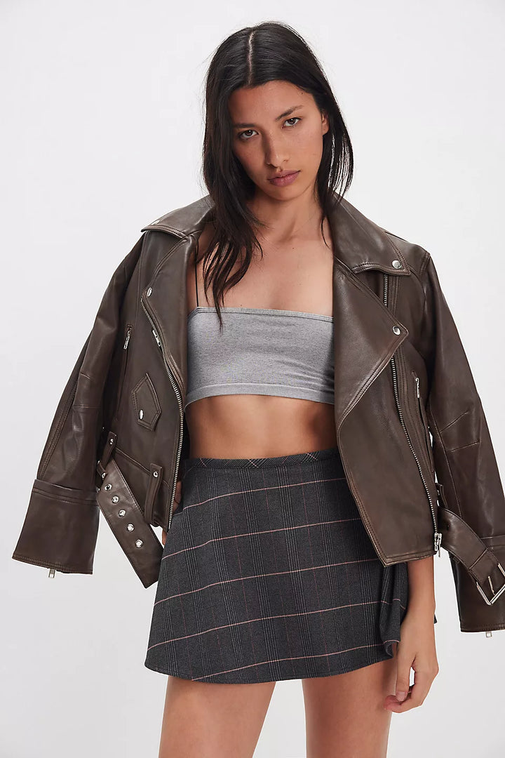 Free People Paradise Found Menswear Skort - Storm Grey Combo - Sun Diego Boardshop