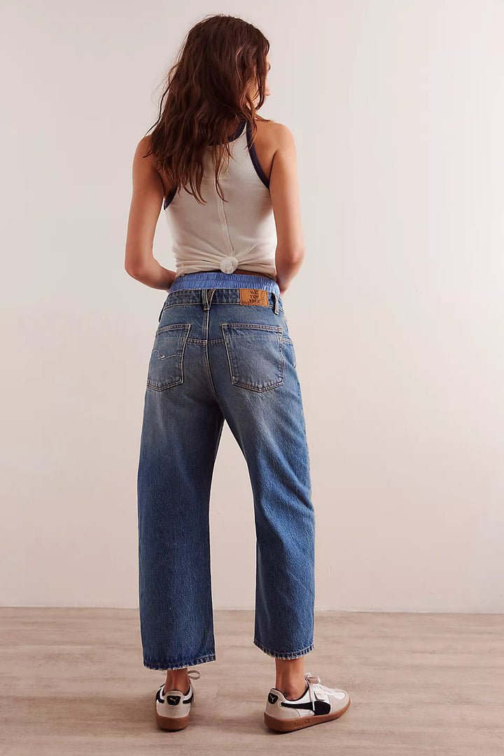 Free People We The Free Deep Trance Dropped Boyfriend Jeans - From Beyond - Sun Diego Boardshop