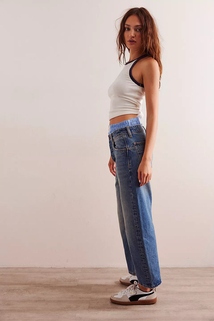 Free People We The Free Deep Trance Dropped Boyfriend Jeans - From Beyond - Sun Diego Boardshop