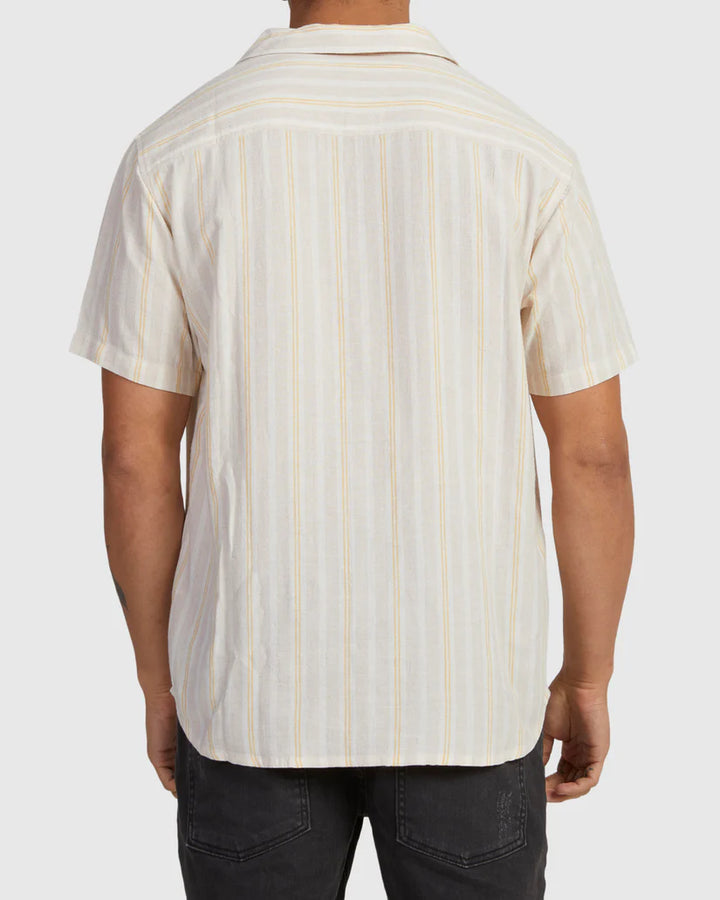 Rvca Beat Stripe Short Sleeve Shirt - Sand - Sun Diego Boardshop