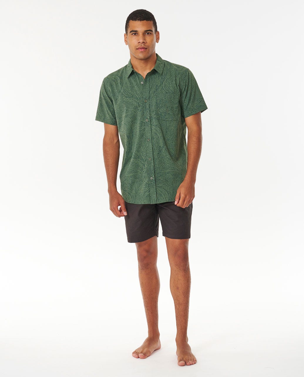 Rip Curl Searchers Short Sleeve Shirt - Dark Olive - Sun Diego Boardshop