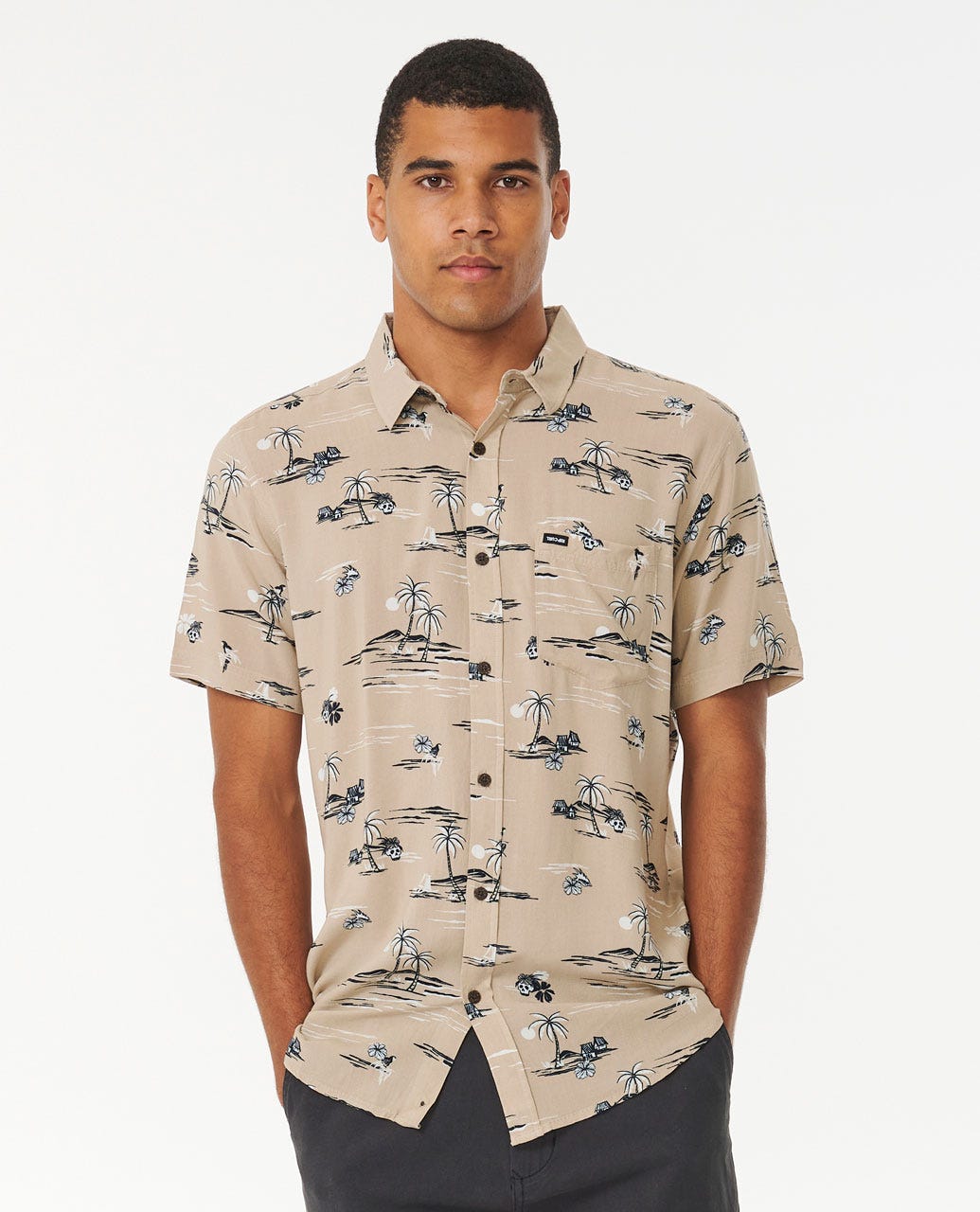 Rip Curl Party Pack Short Sleeve Shirt - Taupe - Sun Diego Boardshop