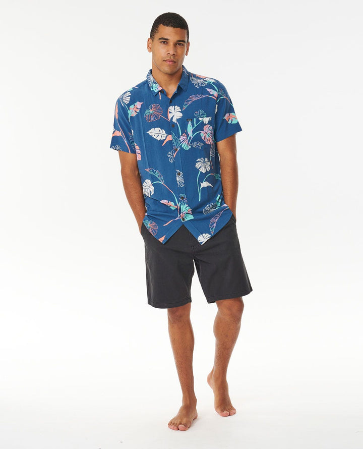 Rip Curl Mod Tropics Short Sleeve Shirt - Washed Navy - Sun Diego Boardshop
