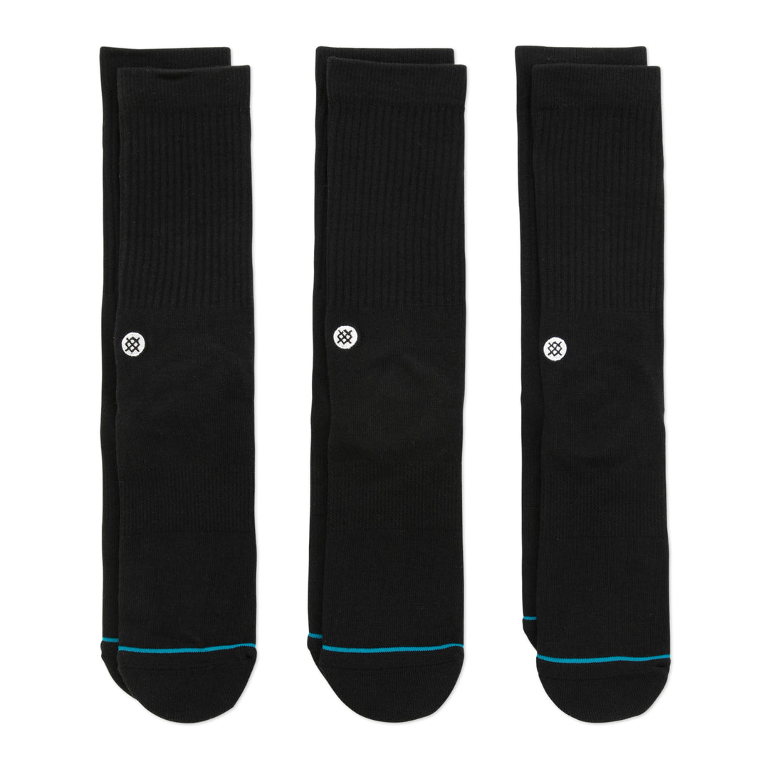 Stance Icon Crew Socks 3 Pack - Black - Sun Diego Boardshop
