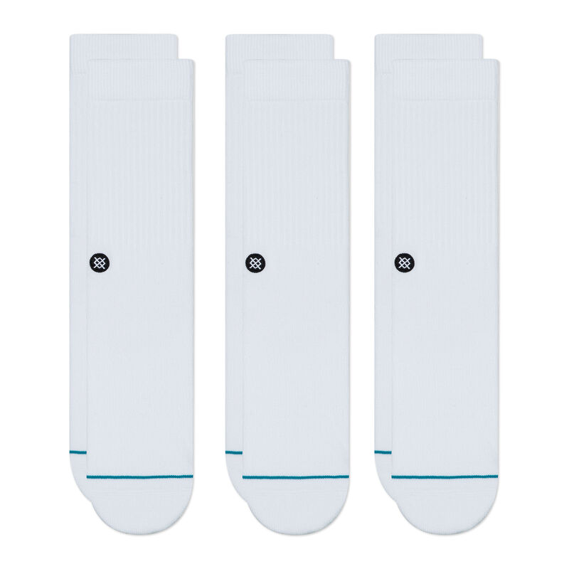 Stance Icon Crew Socks 3 Pack - White - Sun Diego Boardshop
