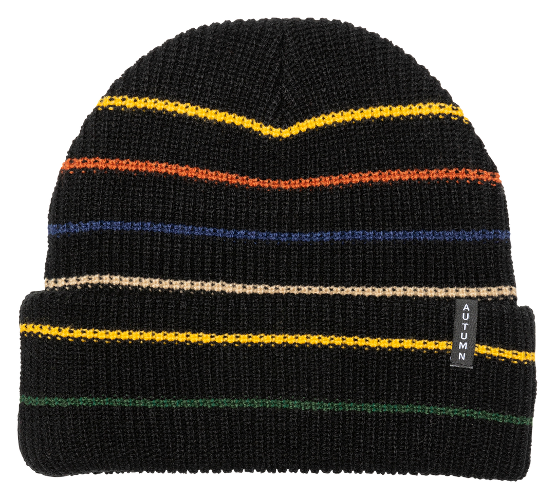 Autumn Multi Stripe Beanie - Black - Sun Diego Boardshop