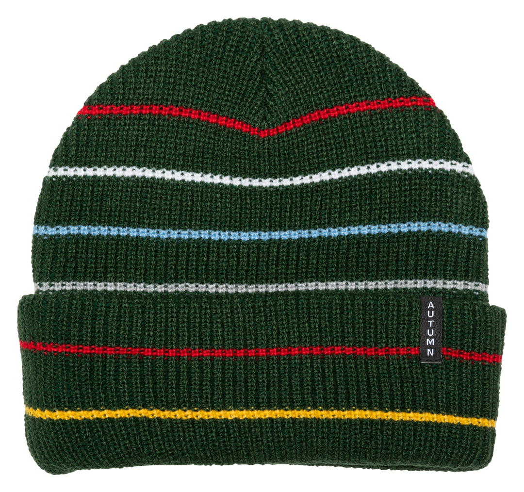 Autumn Multi Stripe Beanie - Dark Green - Sun Diego Boardshop