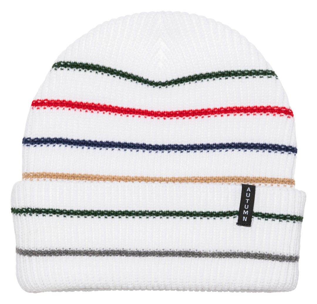 Autumn Multi Stripe Beanie - White - Sun Diego Boardshop