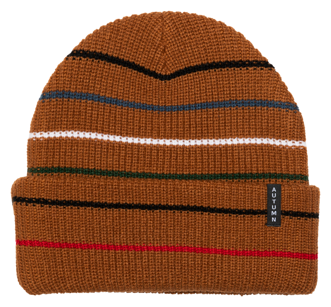 Autumn Multi Stripe Beanie - Work Brown - Sun Diego Boardshop