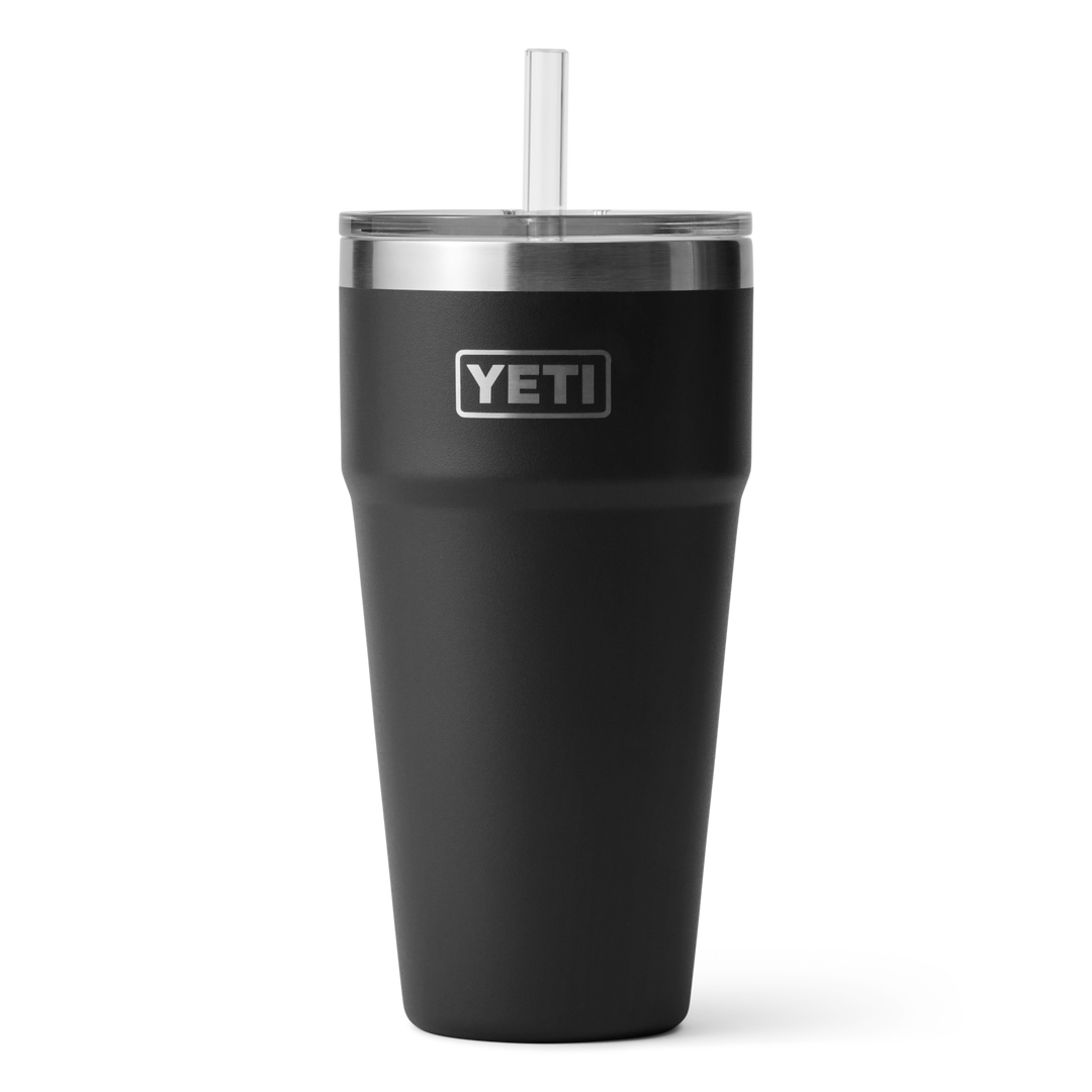 Yeti Rambler 26oz Stackable Cup with Straw Cup - Black - Sun Diego Boardshop