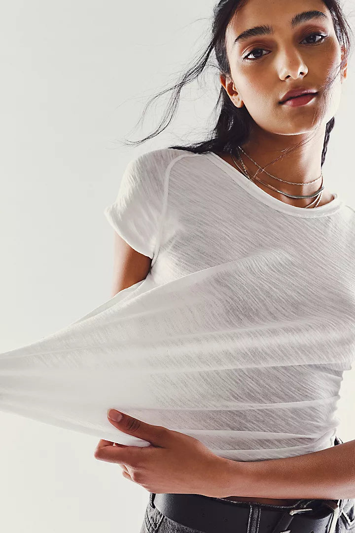 FREE PEOPLE Care FP Be My Baby Tee - WHITE - Sun Diego Boardshop