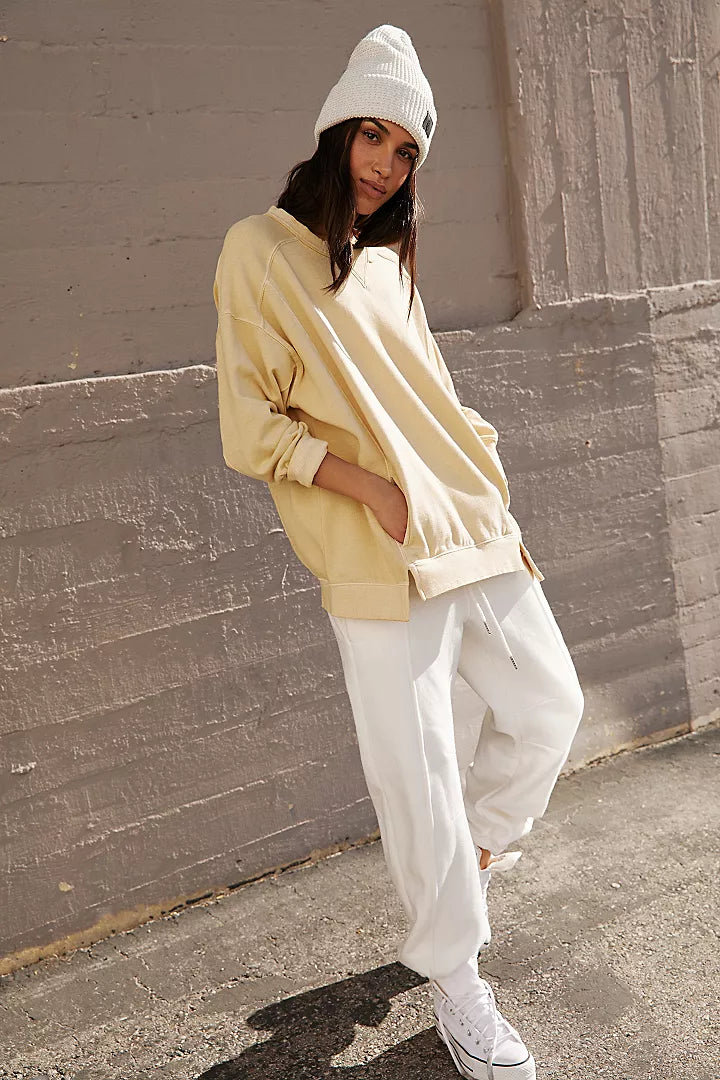 Free people white sweatshirt hotsell