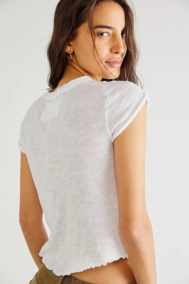 FREE PEOPLE Care FP Be My Baby Tee - WHITE - Sun Diego Boardshop