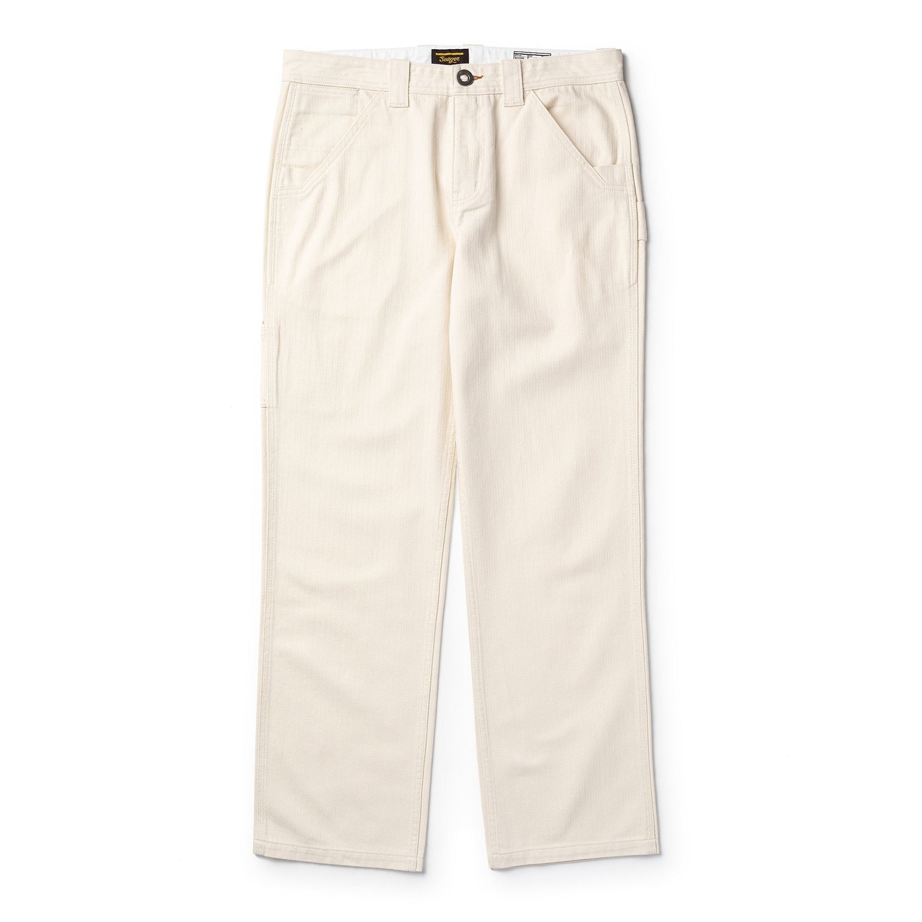 Seager Bison Herringbone Pant Regular Fit - Natural