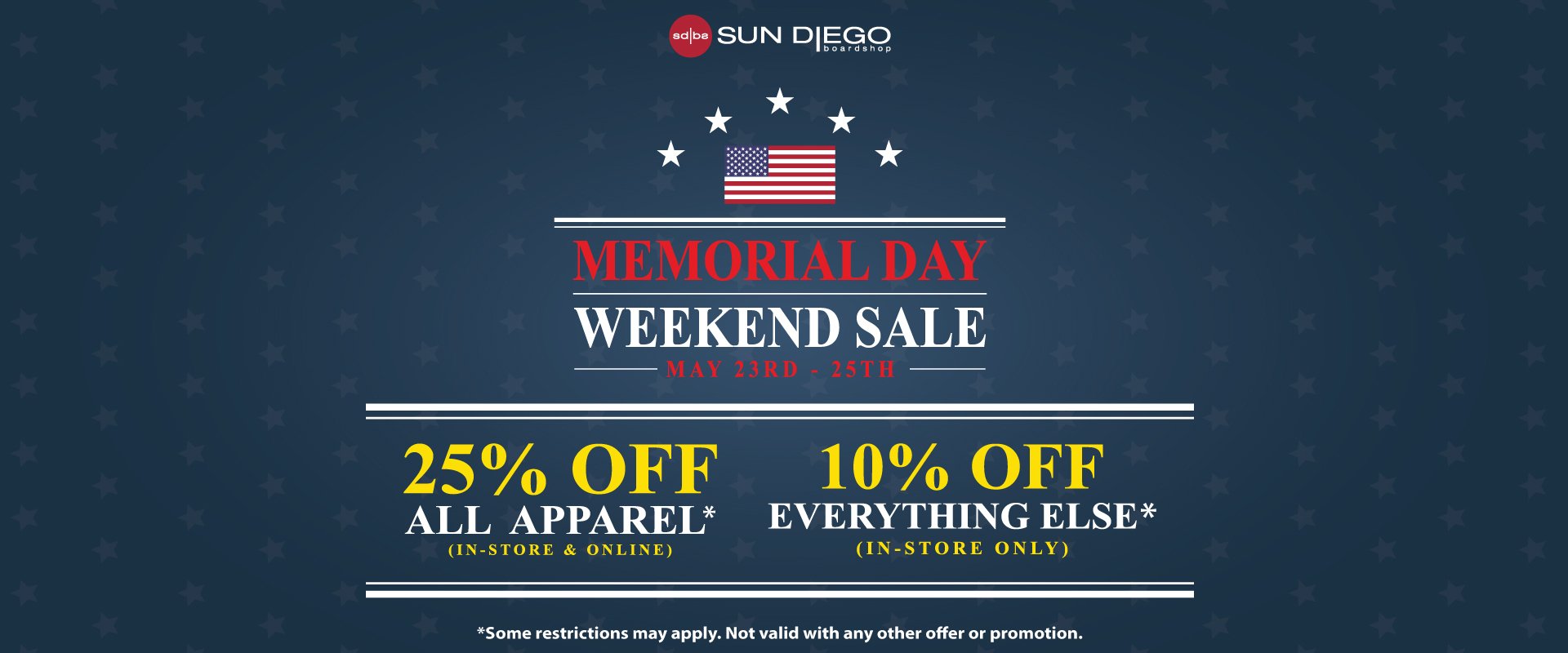 Sun Diego Memorial Day Weekend Sale