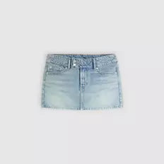 Levi Women Superlow Mini Skirt - 0001 Roll It Up Clean - Sun Diego Boardshop