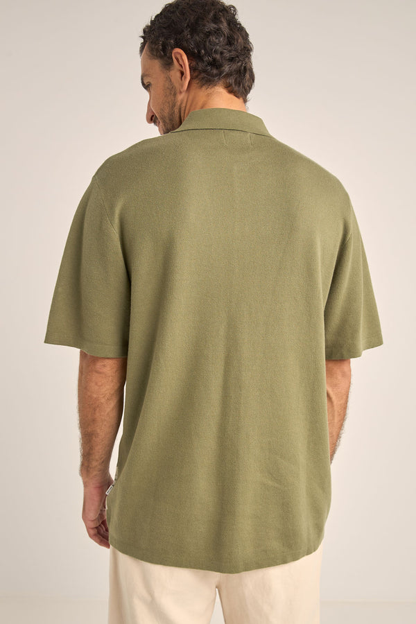 Rhythm Loma Knitted Short Sleeve Shirt - SAGE - Sun Diego Boardshop