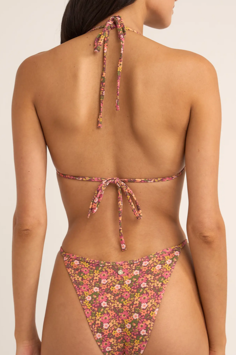 Rhythm Marie Floral Slide Tri Bikini Top - PINK - Sun Diego Boardshop