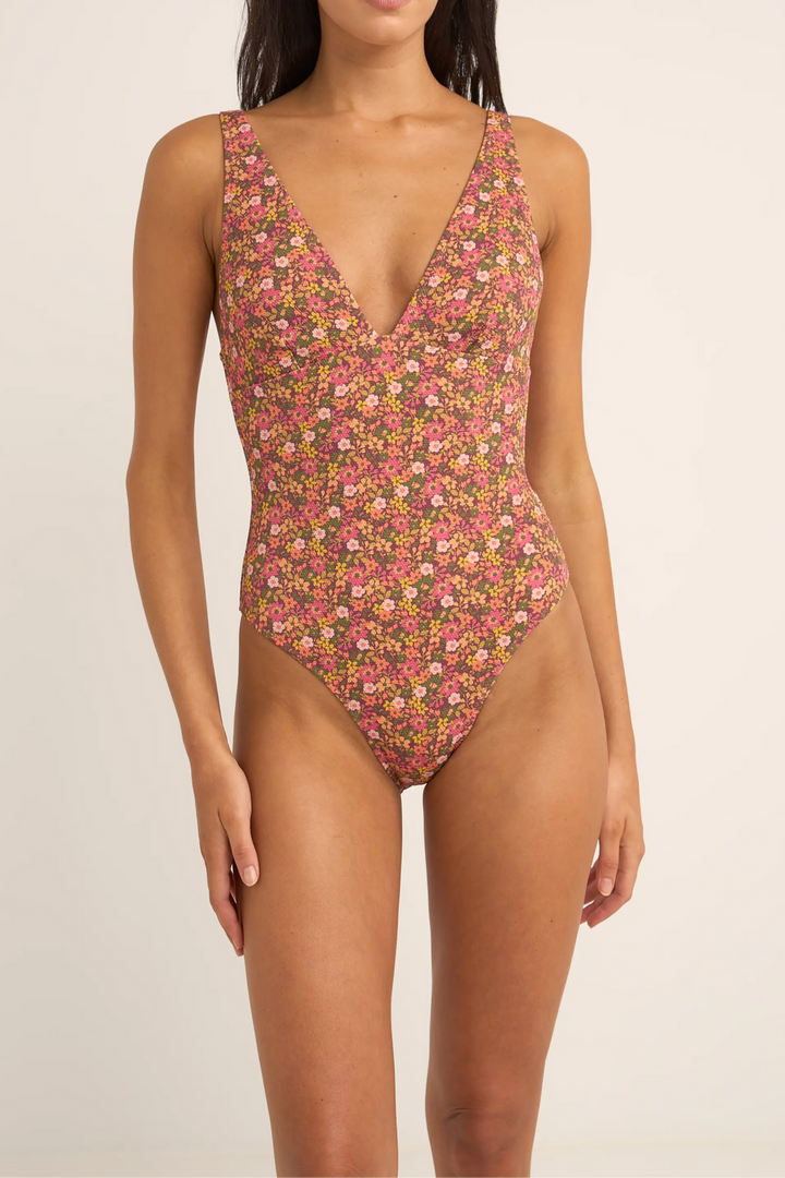 Rhythm Marie Floral Classic One Piece - PINK - Sun Diego Boardshop