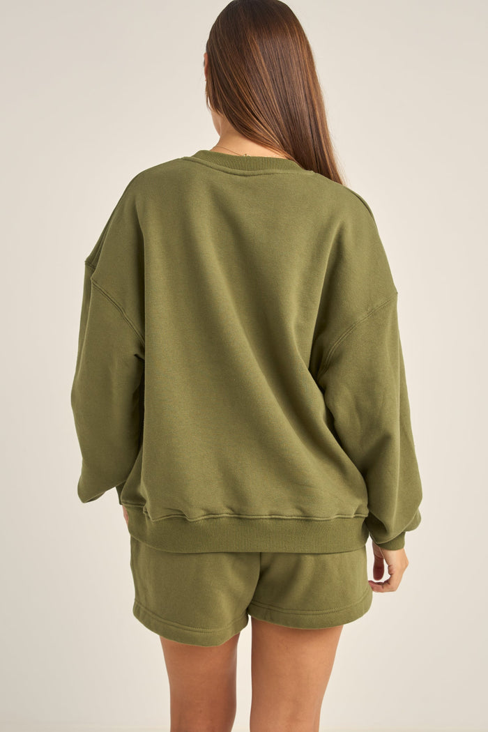 Rhythm College Crew Neck Fleece - OLIVE - Sun Diego Boardshop