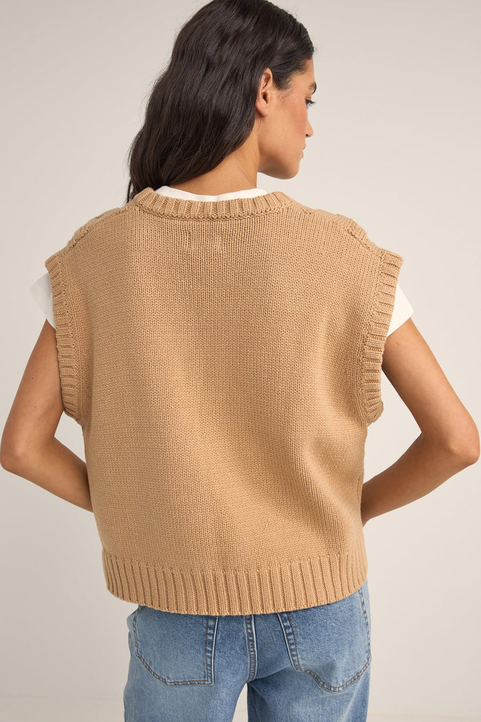 Rhythm Finley Cable Knit Vest - SAND - Sun Diego Boardshop