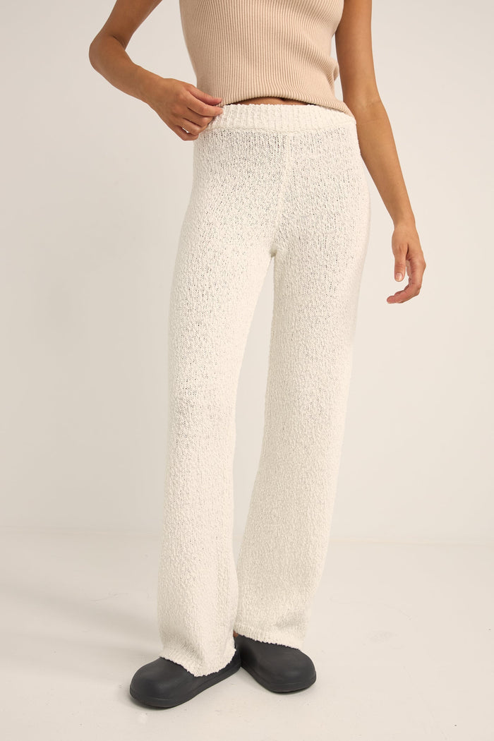 Rhythm Adele Knit Pant - WHITE - Sun Diego Boardshop