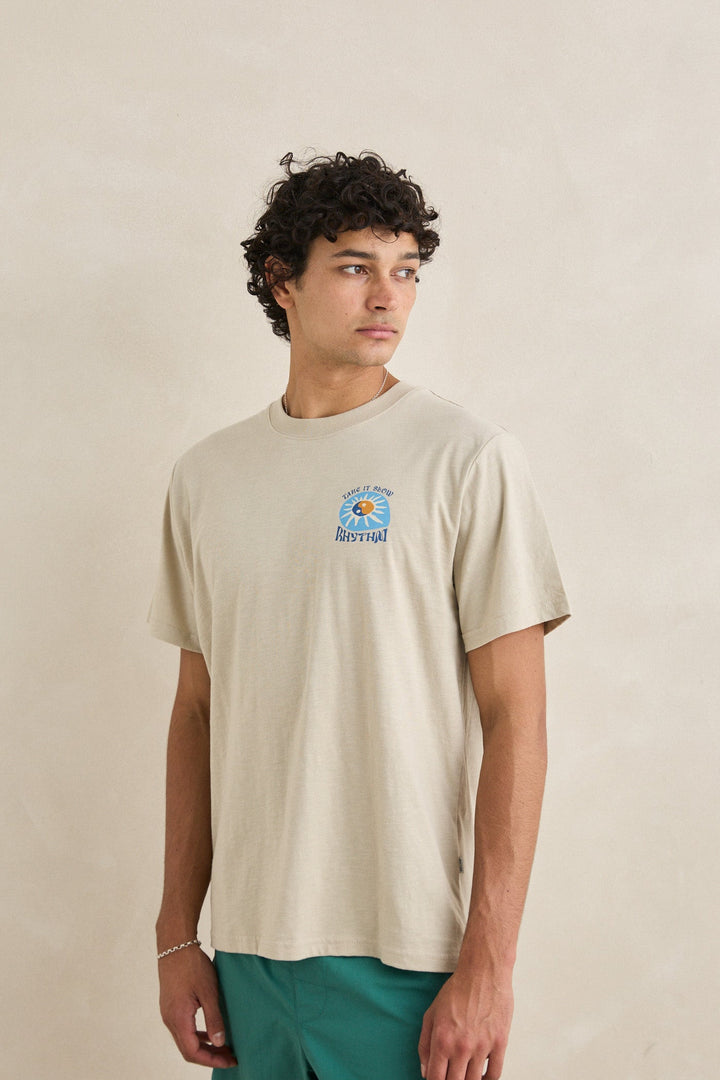 Rhythm Men's Slow Down Slub Ss T-Shirt Moonrock - Moonrock