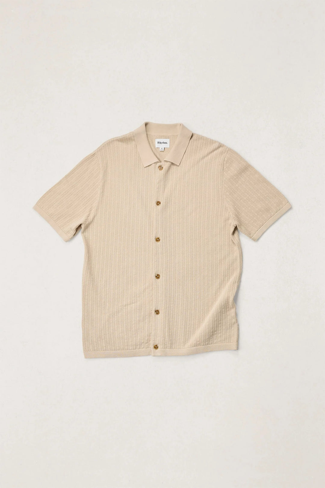 Rhythm Men's Textured Knit Ss Shirt Stone - Stone