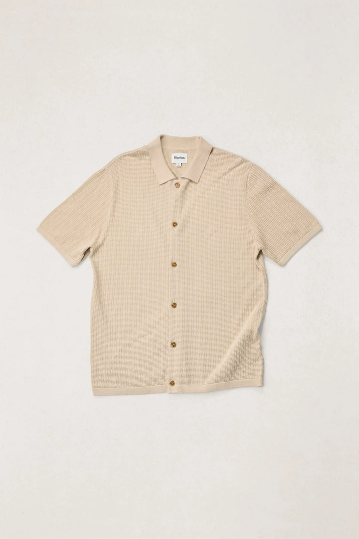 Rhythm Men's Textured Knit Ss Shirt Stone - Stone - Sun Diego Boardshop
