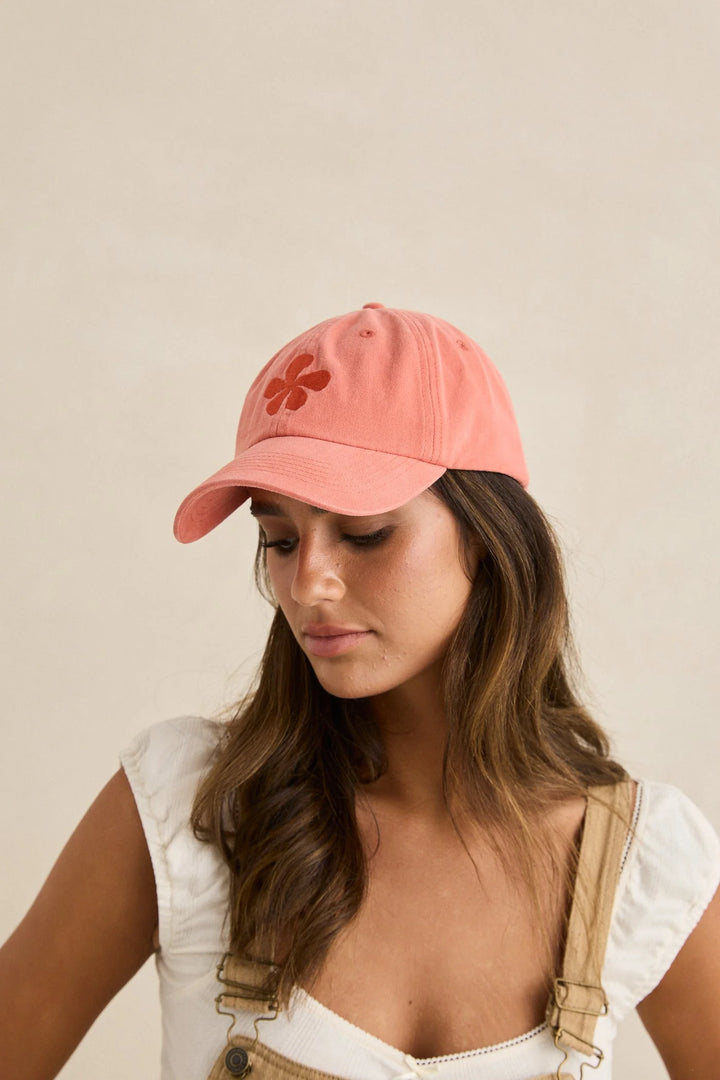 Rhythm Women's Melia Floral Cap Dusty Red - Dusty Red