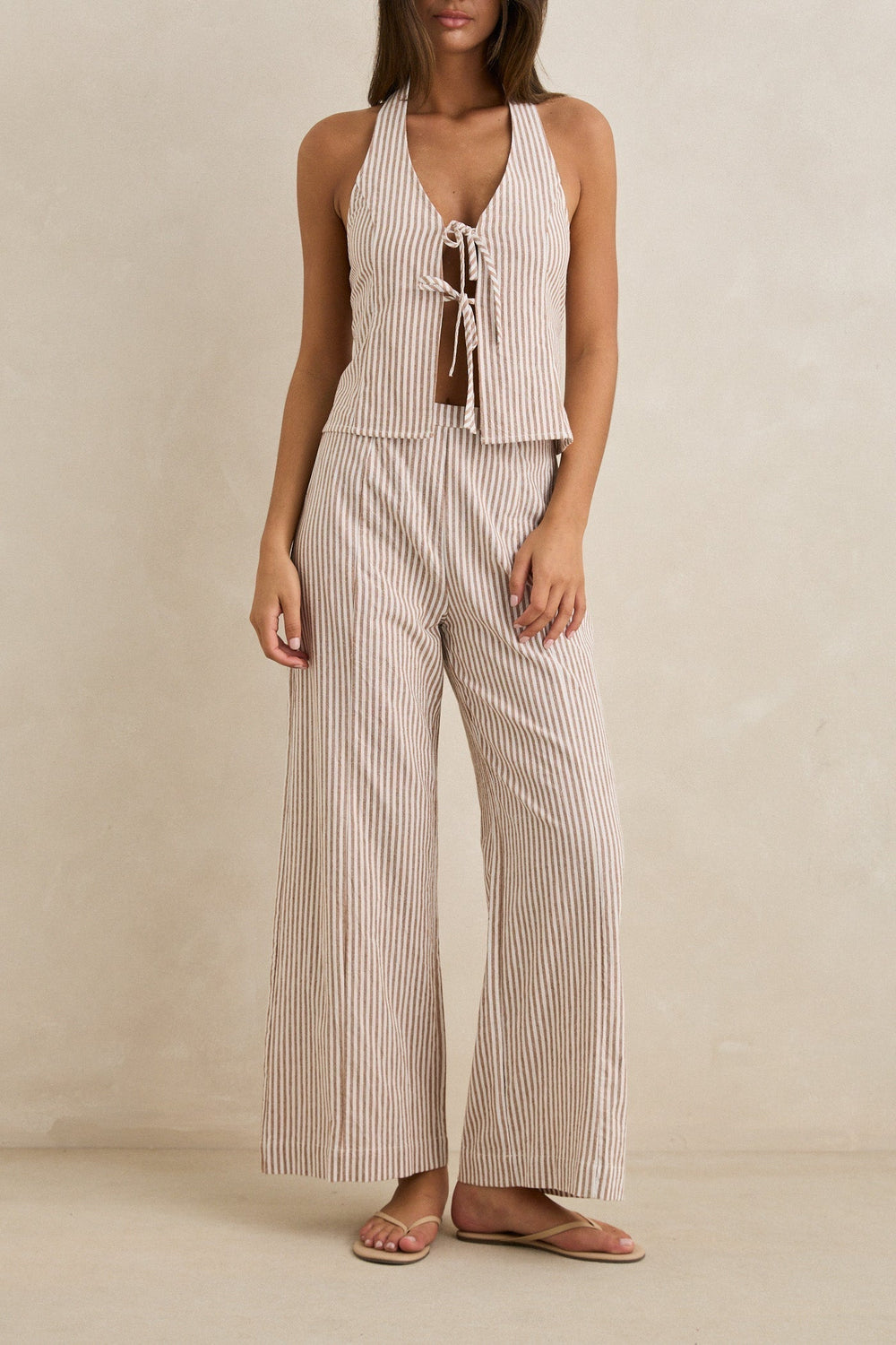 Rhythm Women's Louise Wide Leg Pant Tan - Tan