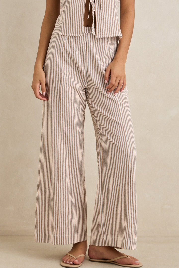 Rhythm Women's Louise Wide Leg Pant Tan - Tan