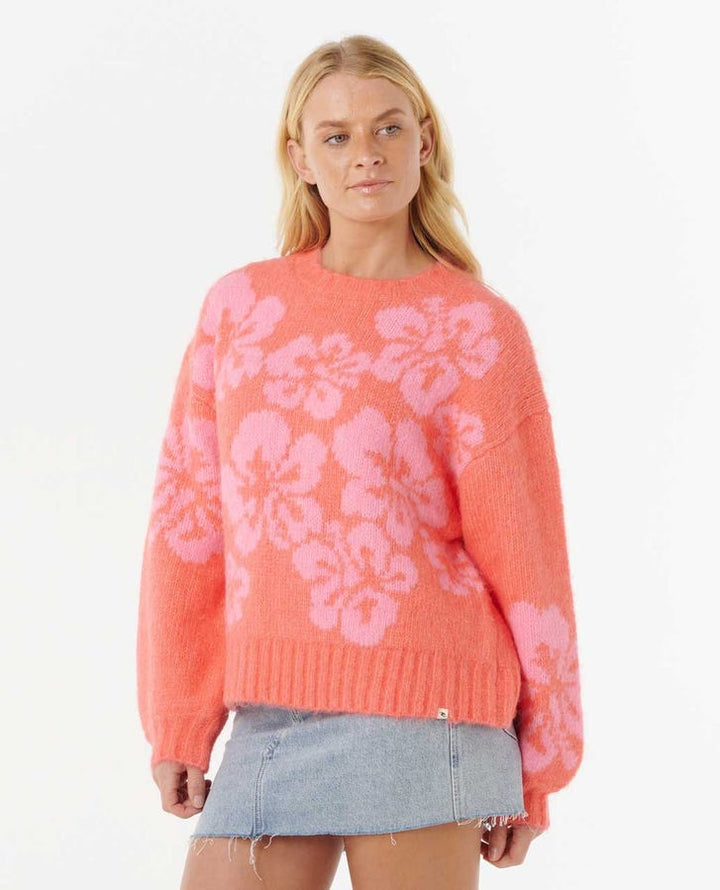 Rip Curl Hibiscus Heat Jacquard Crew - Watermelon - Sun Diego Boardshop
