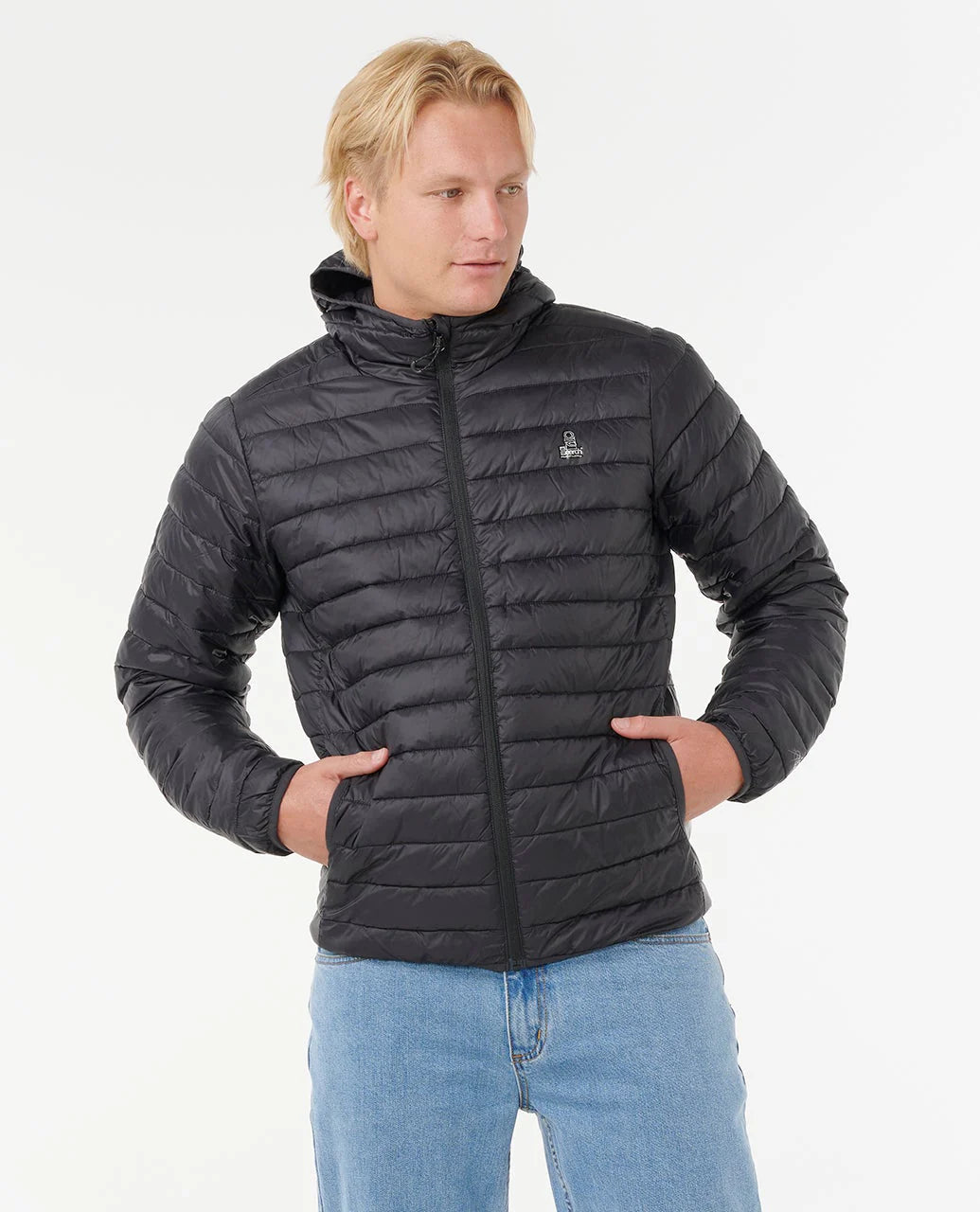 Rip Curl Anti-Series Search Puffer Hood - Black - Sun Diego Boardshop