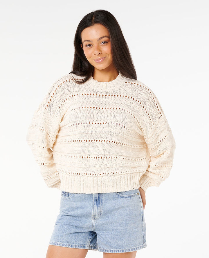 Rip Curl Neon Isles Cotton Stripe Knit - Bone 3021