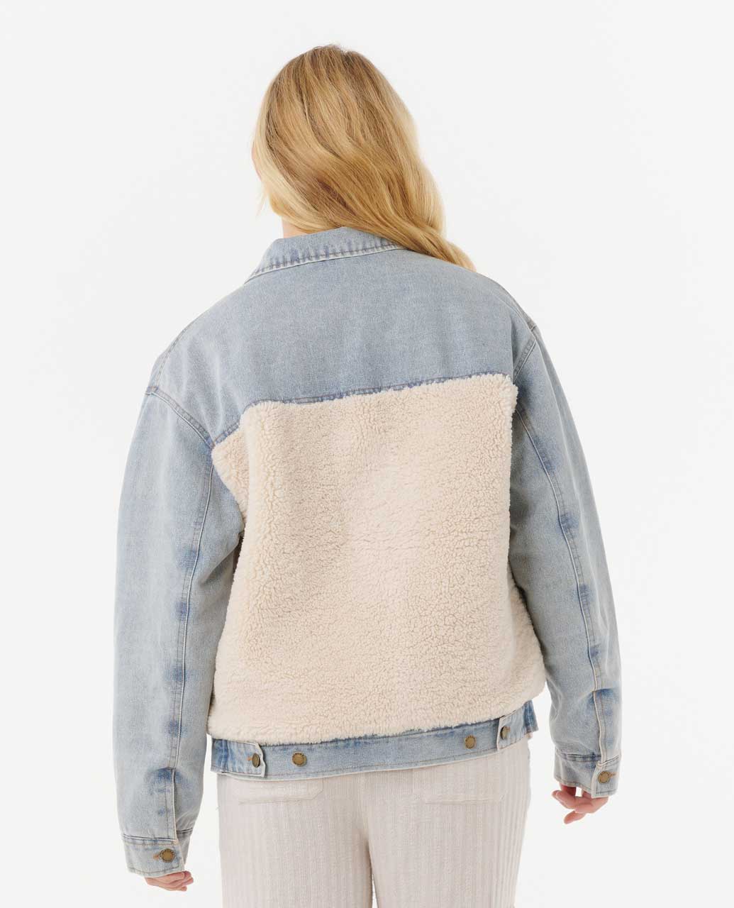 Rip Curl Cruisin' Sherpa Denim Jacket - Washed Blue 9756