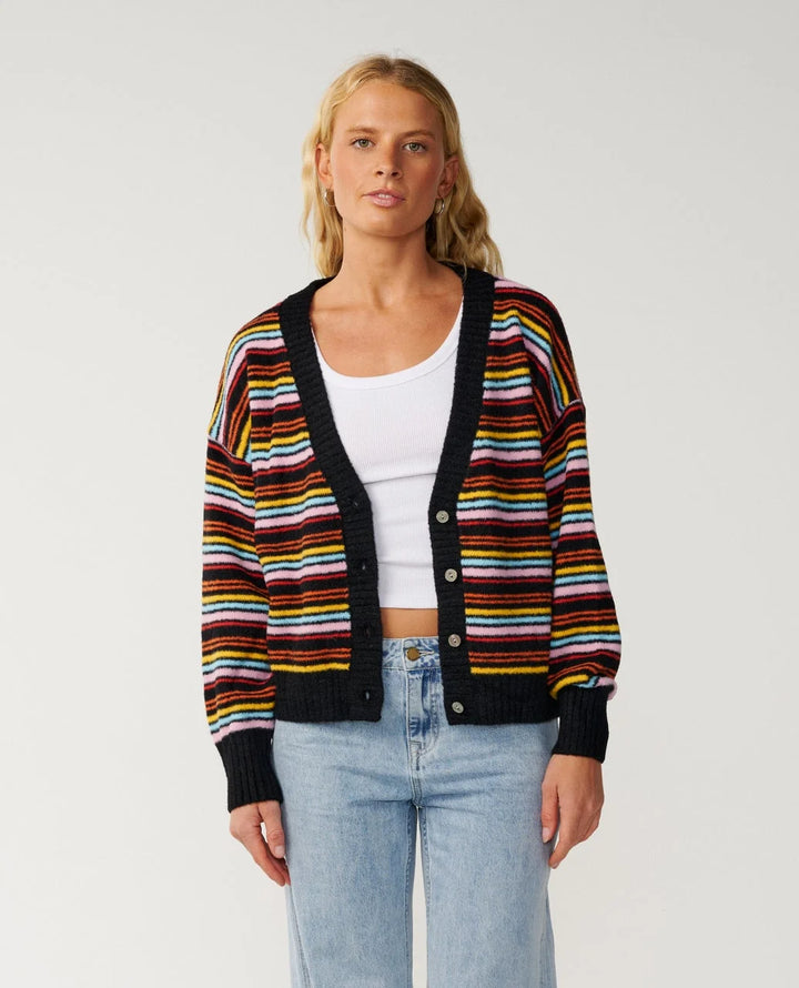 Rip Curl Women's Surf Revival Jacquard Cardi - Black/Multi - Sun Diego Boardshop