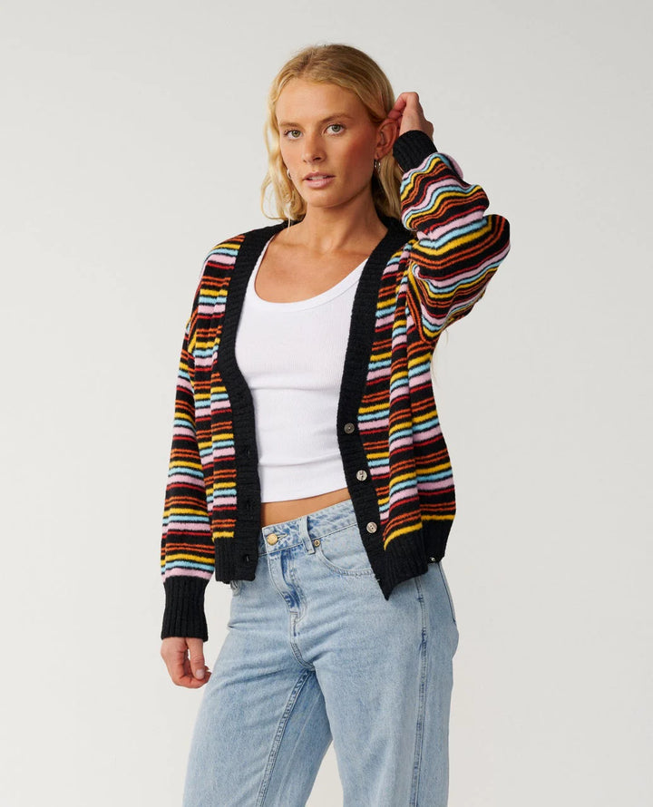 Rip Curl Women's Surf Revival Jacquard Cardi - Black/Multi - Sun Diego Boardshop